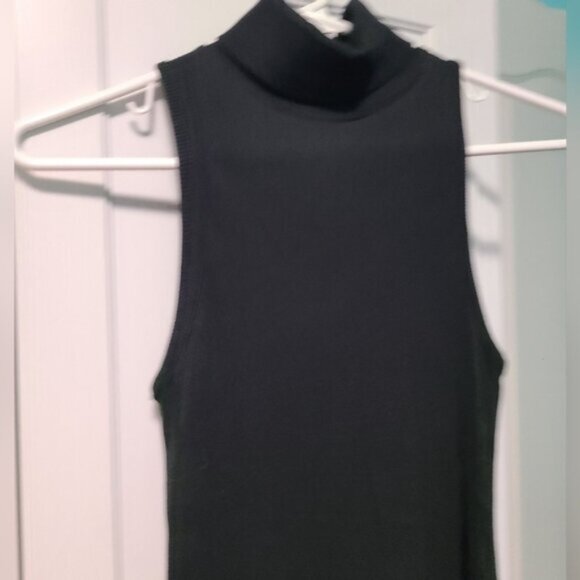 ZARA Ladies Sleeveless Ribbed Turtleneck Knit Sweater Maxi Dress Small - Picture 6 of 11